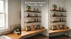 best floating shelves for a coffee bar