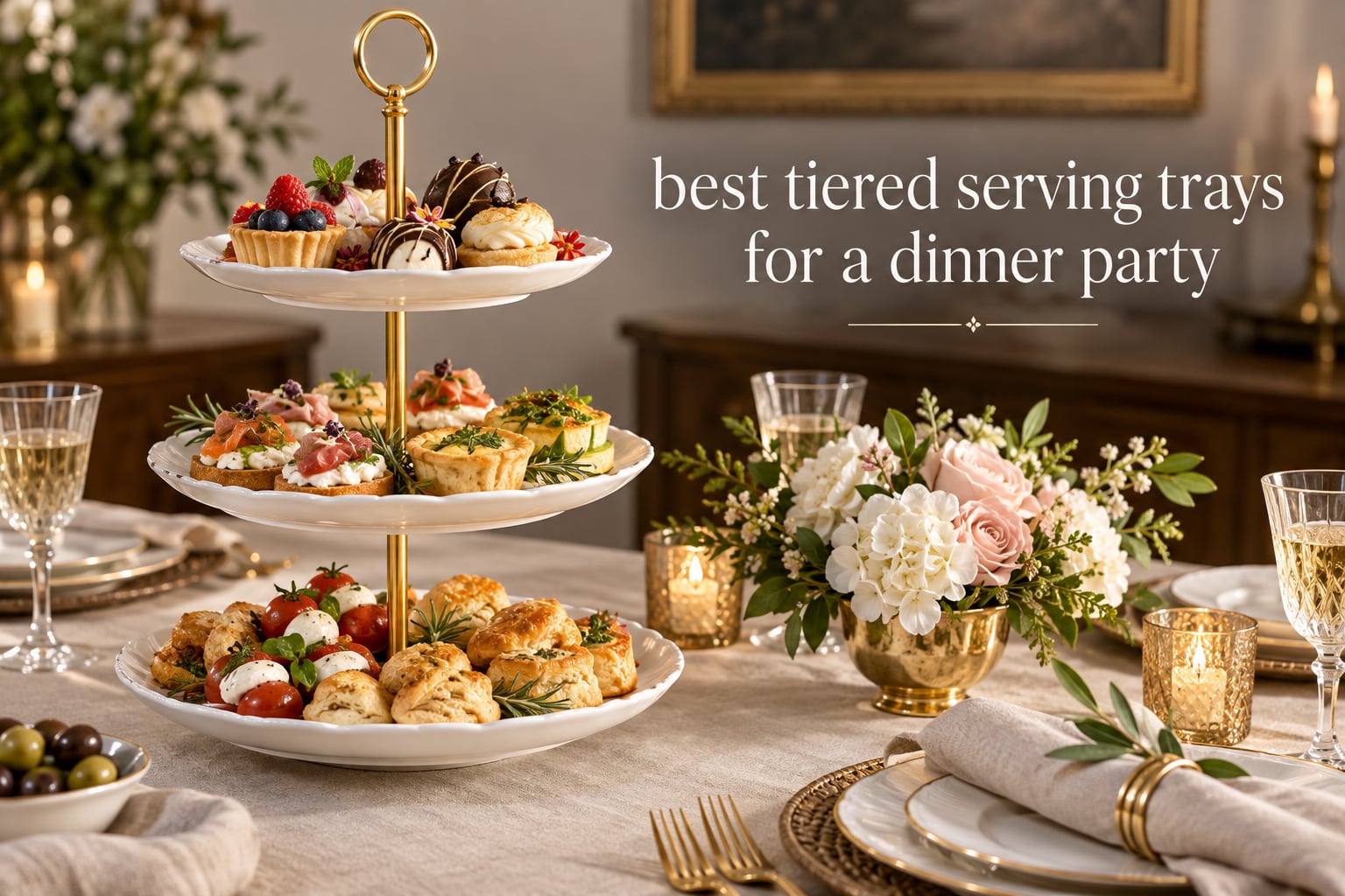 best tiered serving trays for a dinner party