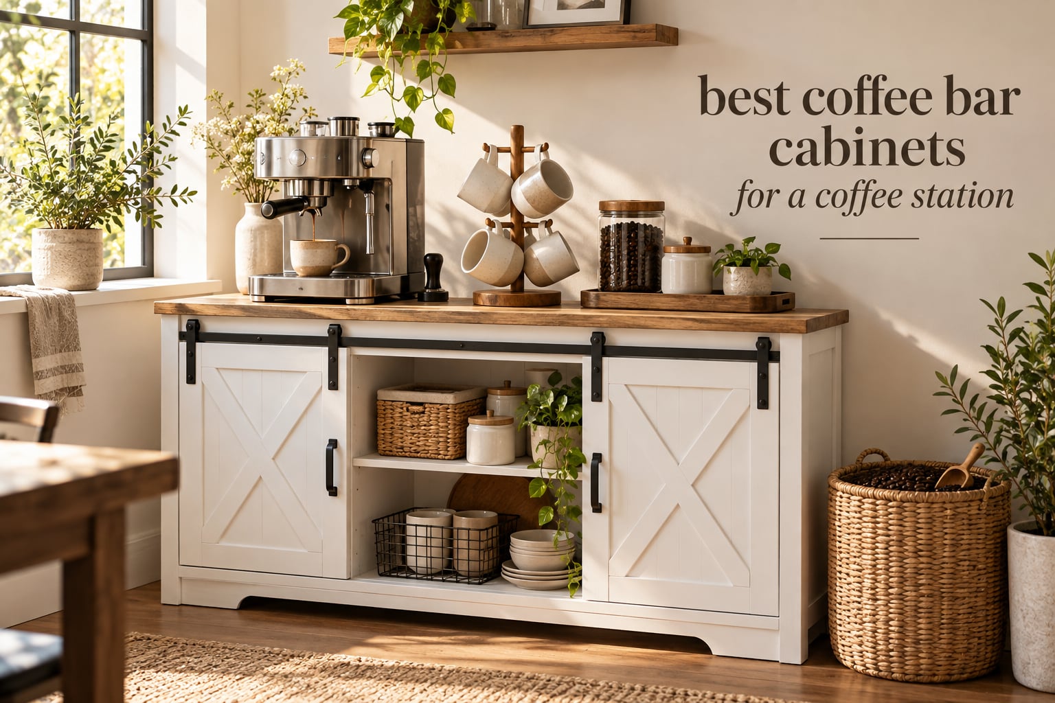 best coffee bar cabinets for a coffee station