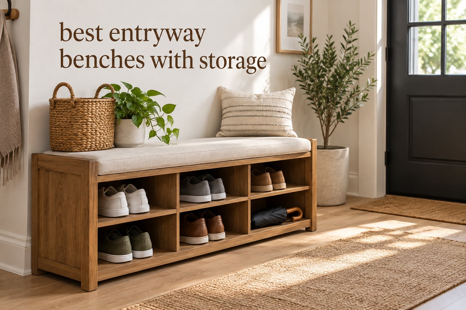 best entryway benches with storage