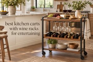 best kitchen carts with wine racks for entertaining