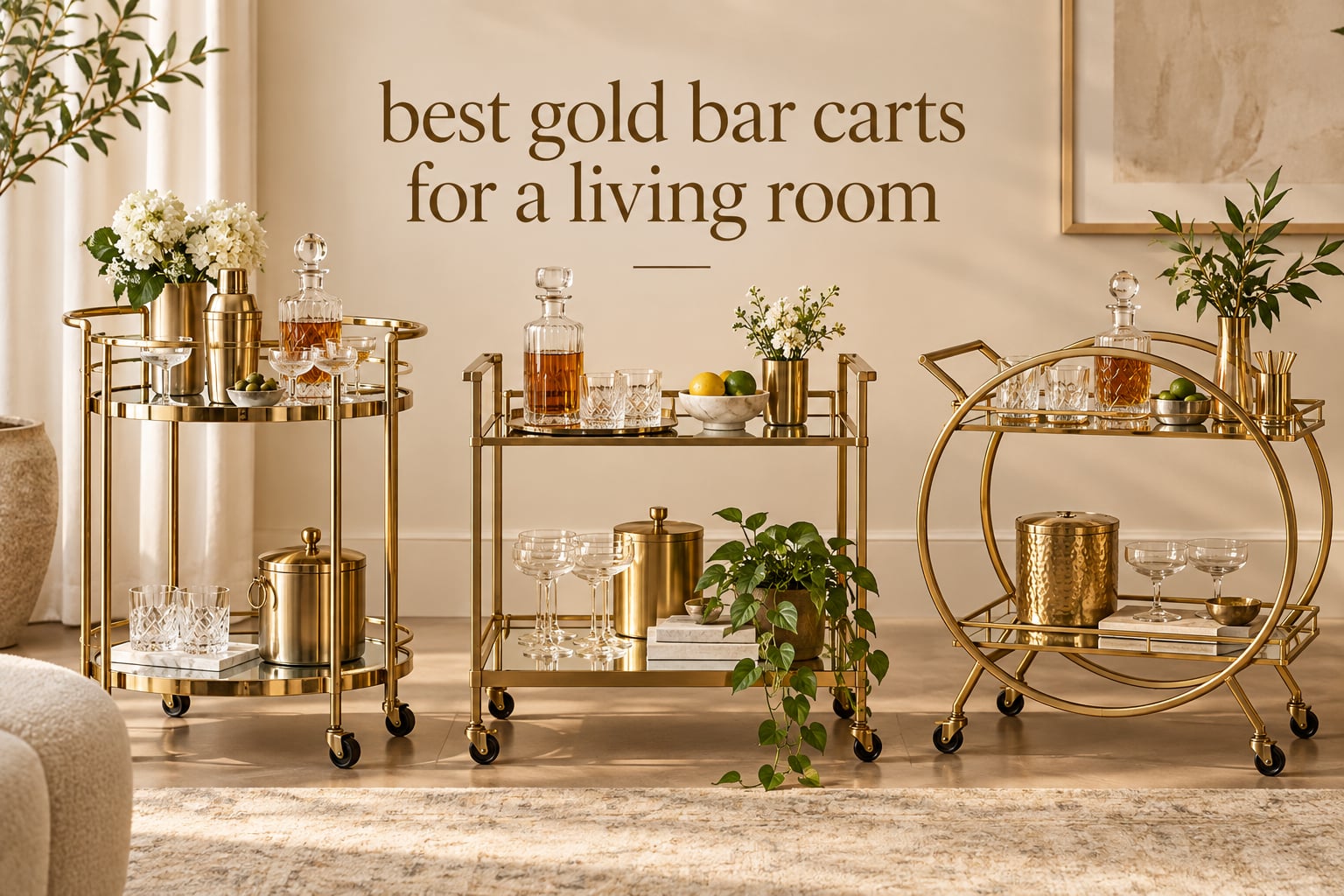 best gold bar carts for a living room