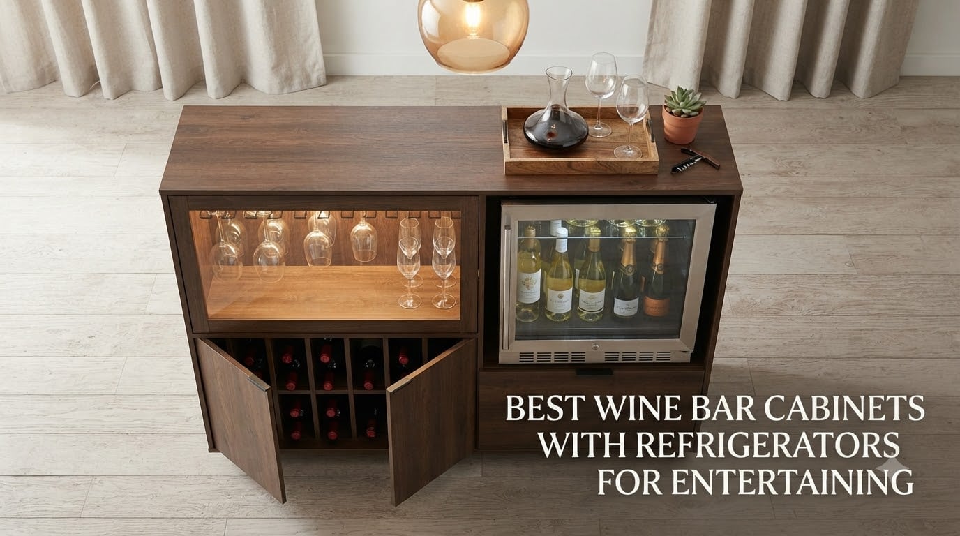 best wine bar cabinets with refrigerators for entertaining