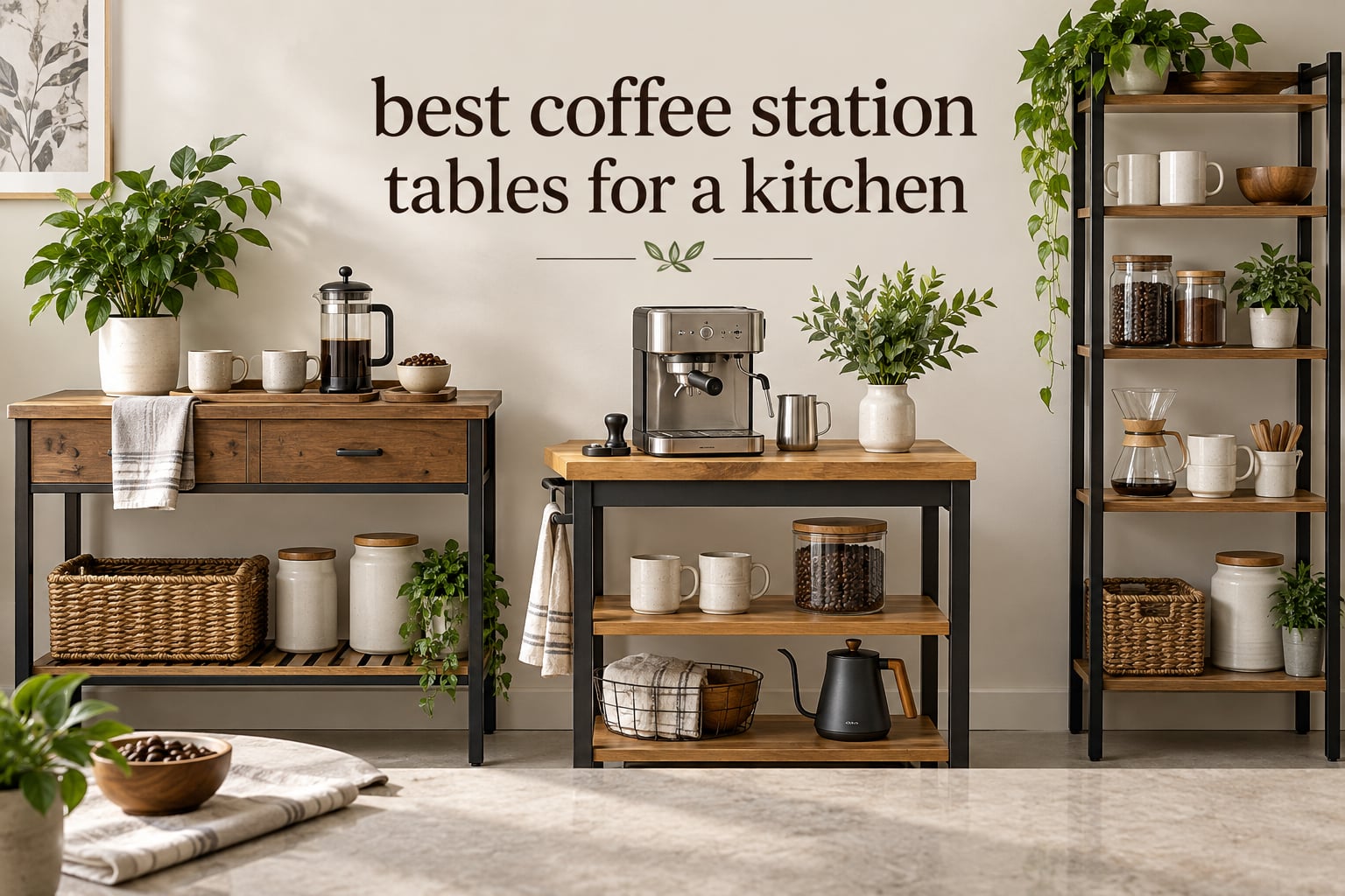 best coffee station tables for a kitchen