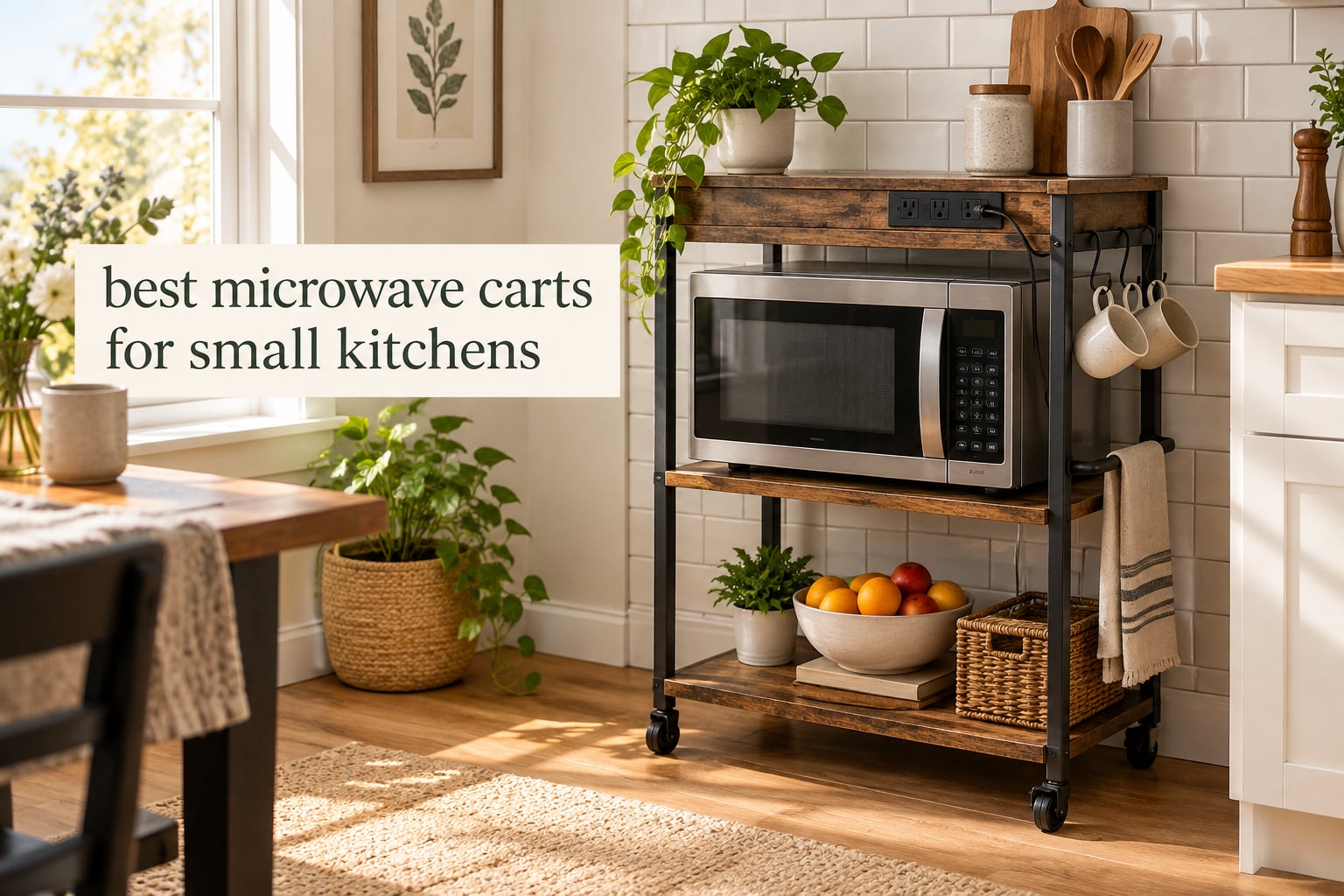best microwave carts for small kitchens