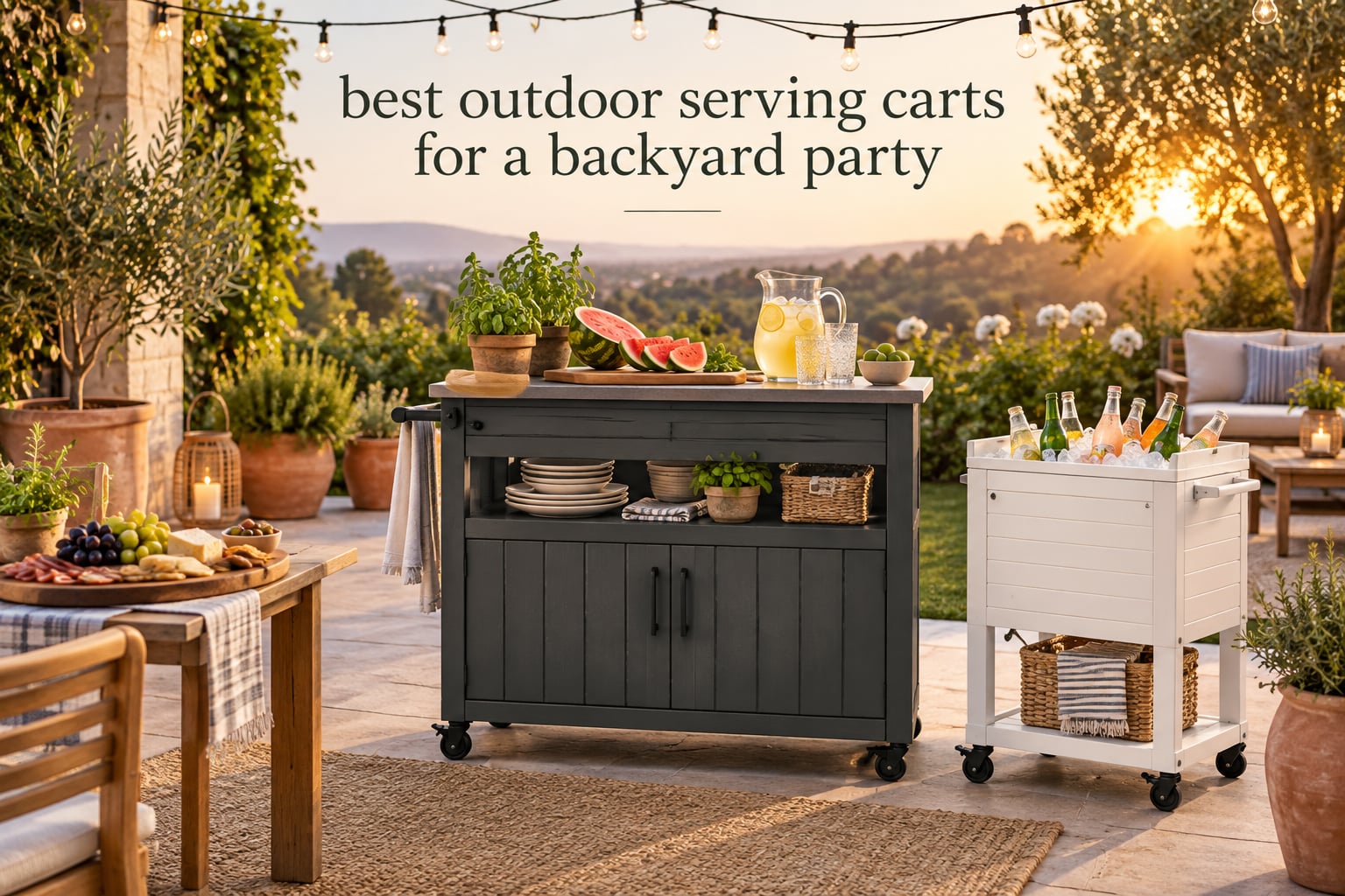 best outdoor serving carts for a backyard party