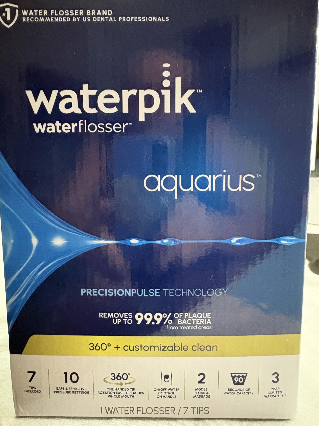 Waterpik Aquarius Countertop Water Flosser with 10 Settings, 7 Tips, White customer photo 1