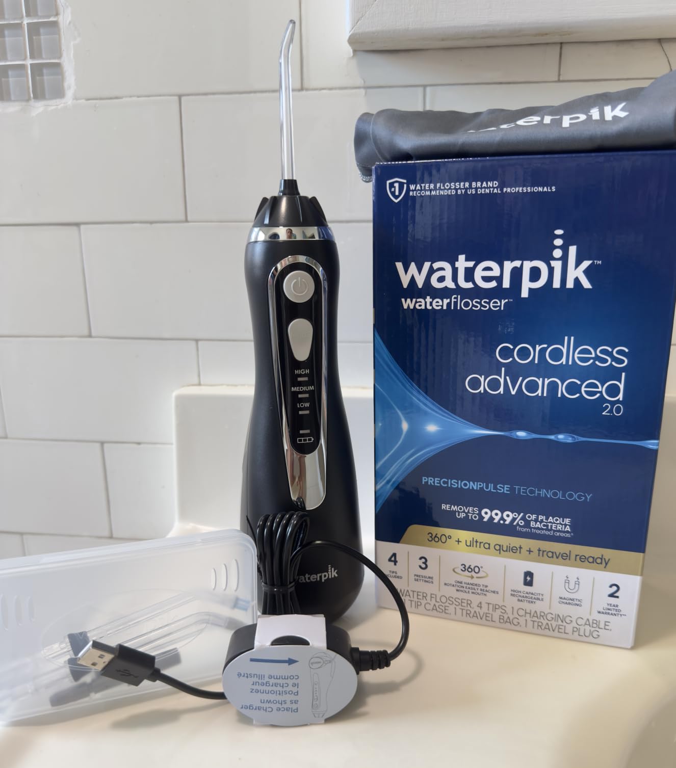 Waterpik Cordless Advanced Portable Water Flosser, Rechargeable, White customer photo 1