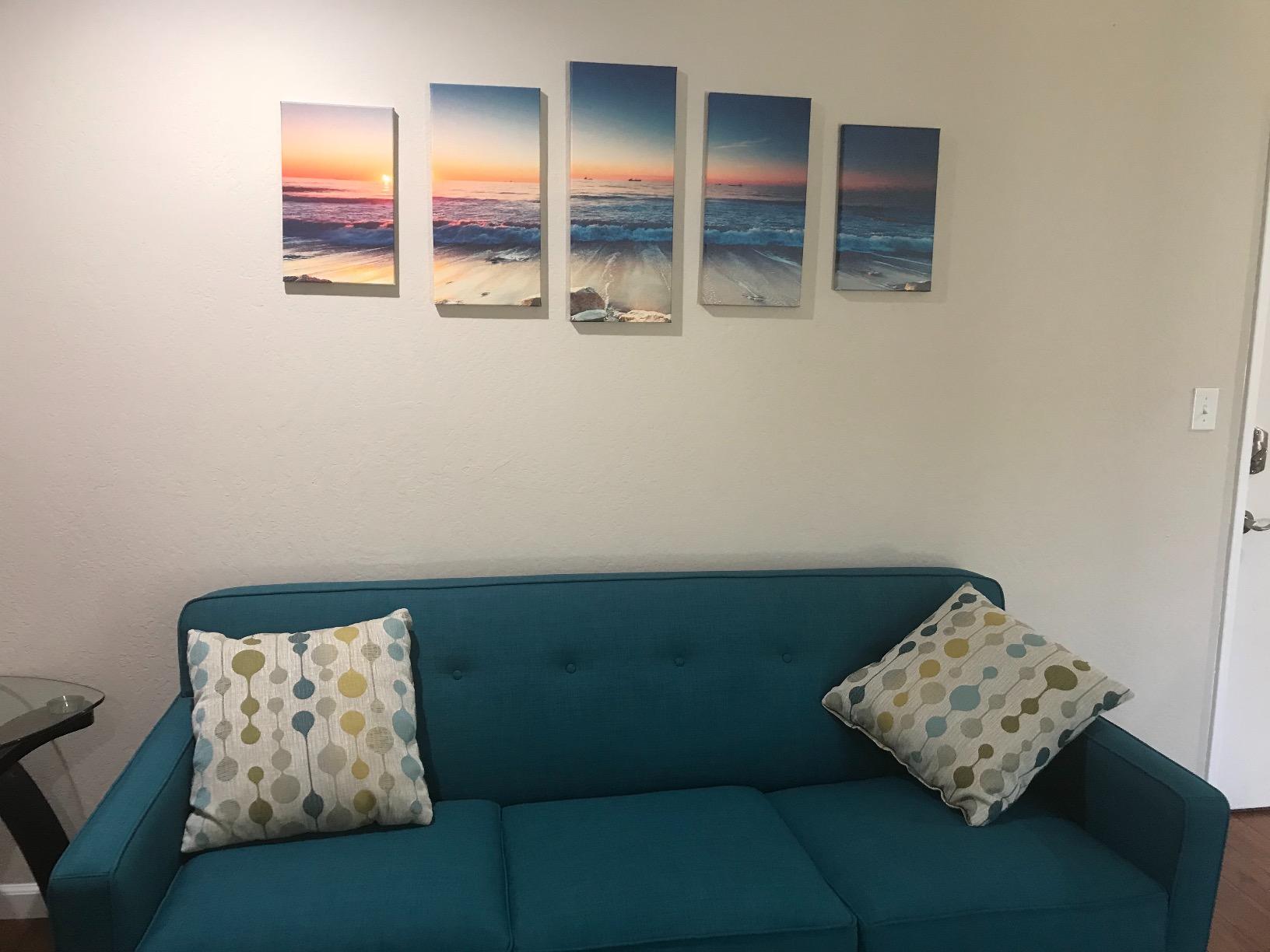 Pyradecor 5 Piece Large Modern Seascape Artwork Gallery Wrapped Ocean Sea Beach Pictures Canvas Prints Waves Paintings on Canvas Wall Art for Living Room Bedroom Home Decorations L customer photo 2