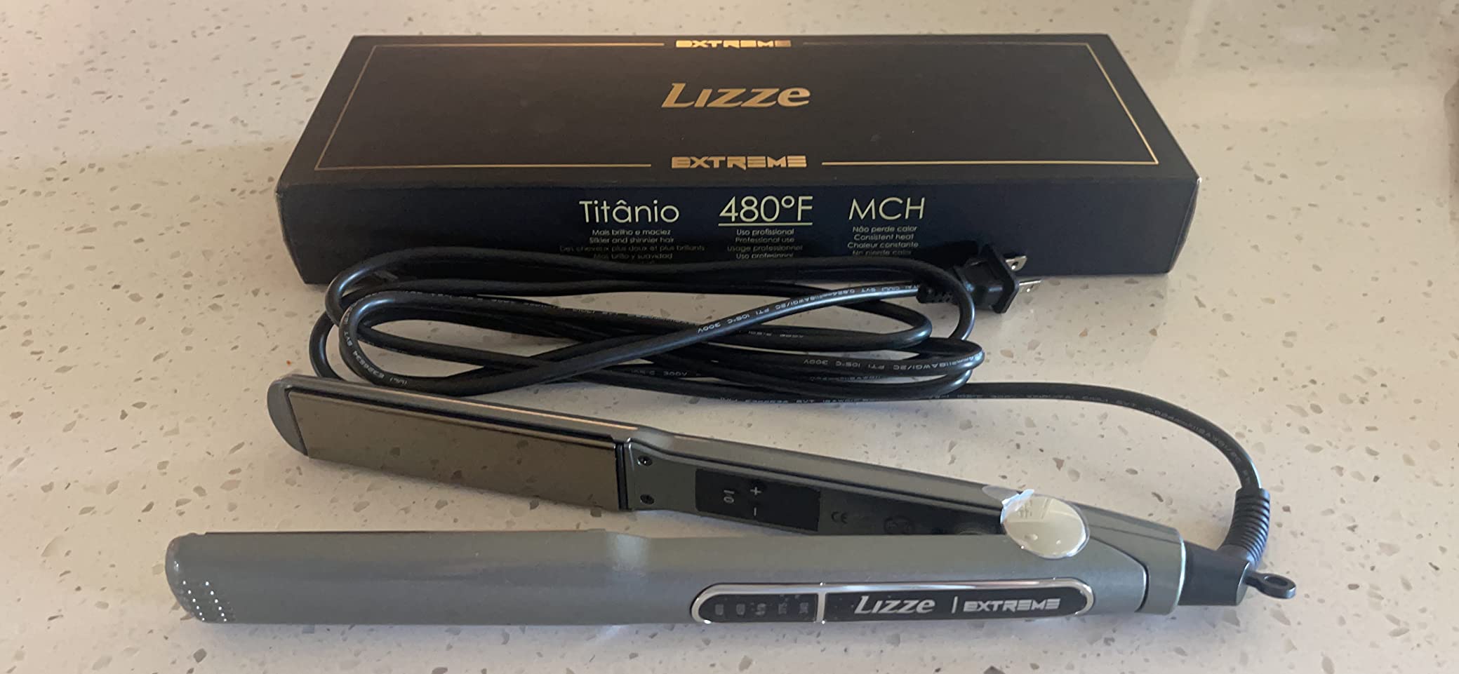 Lizze Extreme Professional Hair Straightener | Original Nano Titanium Technology Straightens Dry, Frizzy Hair Curls | 250 Deg. C. (480'f) - 110 Volts : Beauty & Professional Care customer photo 1