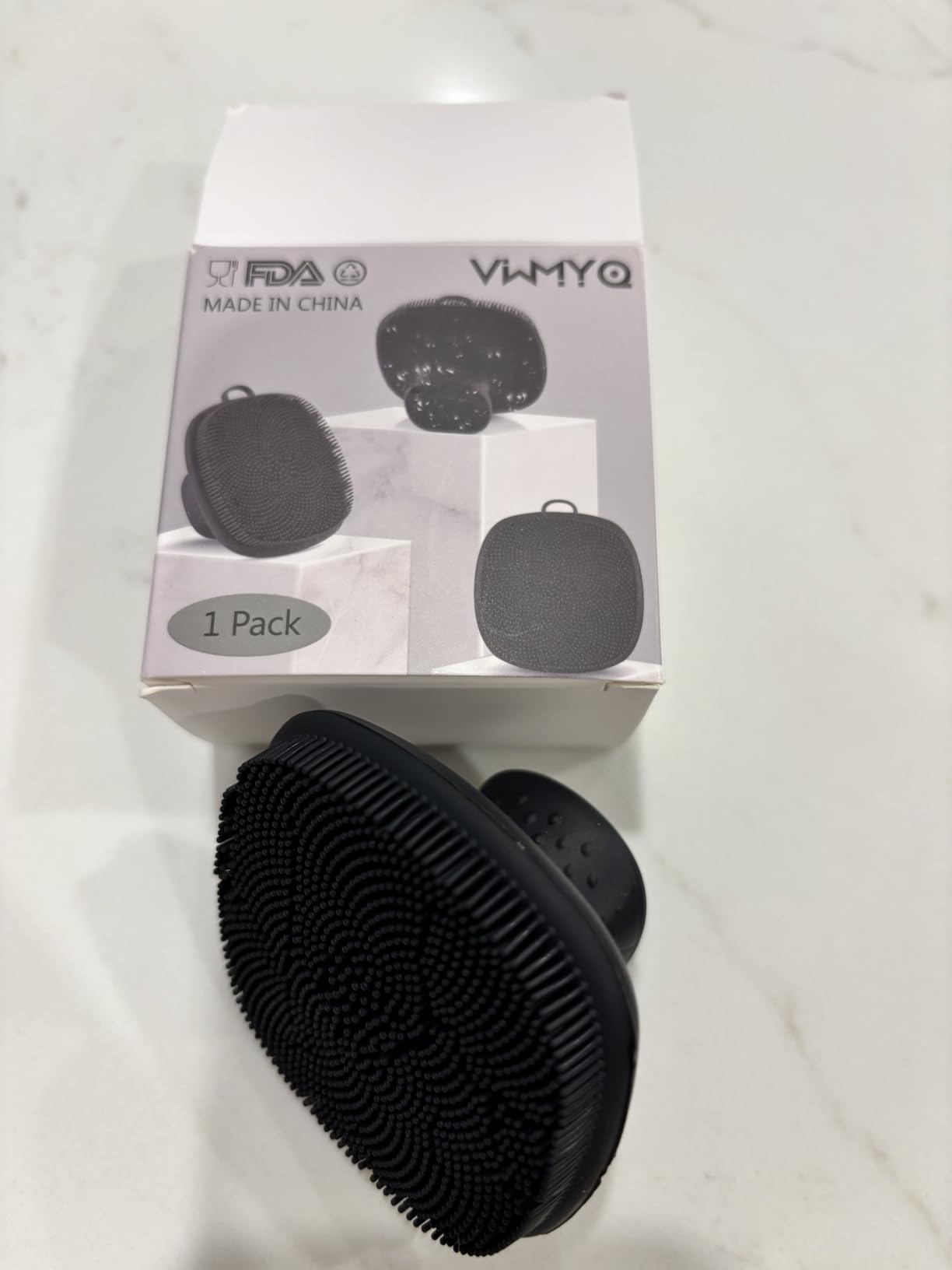 VWMYQ Silicone Face Scrubber for Men & Women, Manual Waterproof Facial Cleansing Brush for Exfoliating‑Black customer photo 2