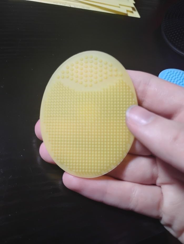 4 Pack Face Scrubber,JEXCULL Soft Silicone Facial Cleansing Brush Face Exfoliator Blackhead Acne Pore Pad Cradle Cap Face Wash Brush for Deep Cleaning Skin Care customer photo 2