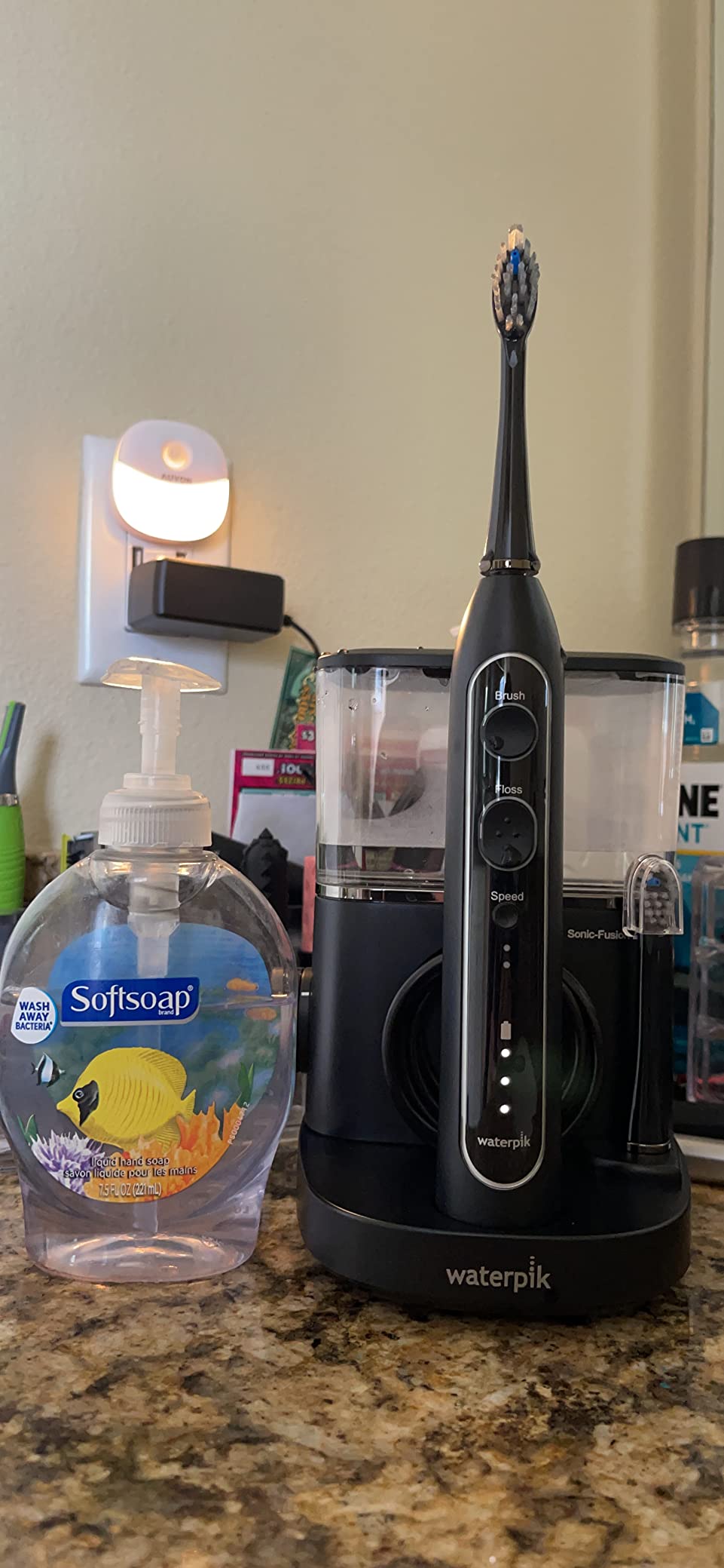 Waterpik Sonic-Fusion Flossing Electric Toothbrush Water Flosser, White customer photo 1
