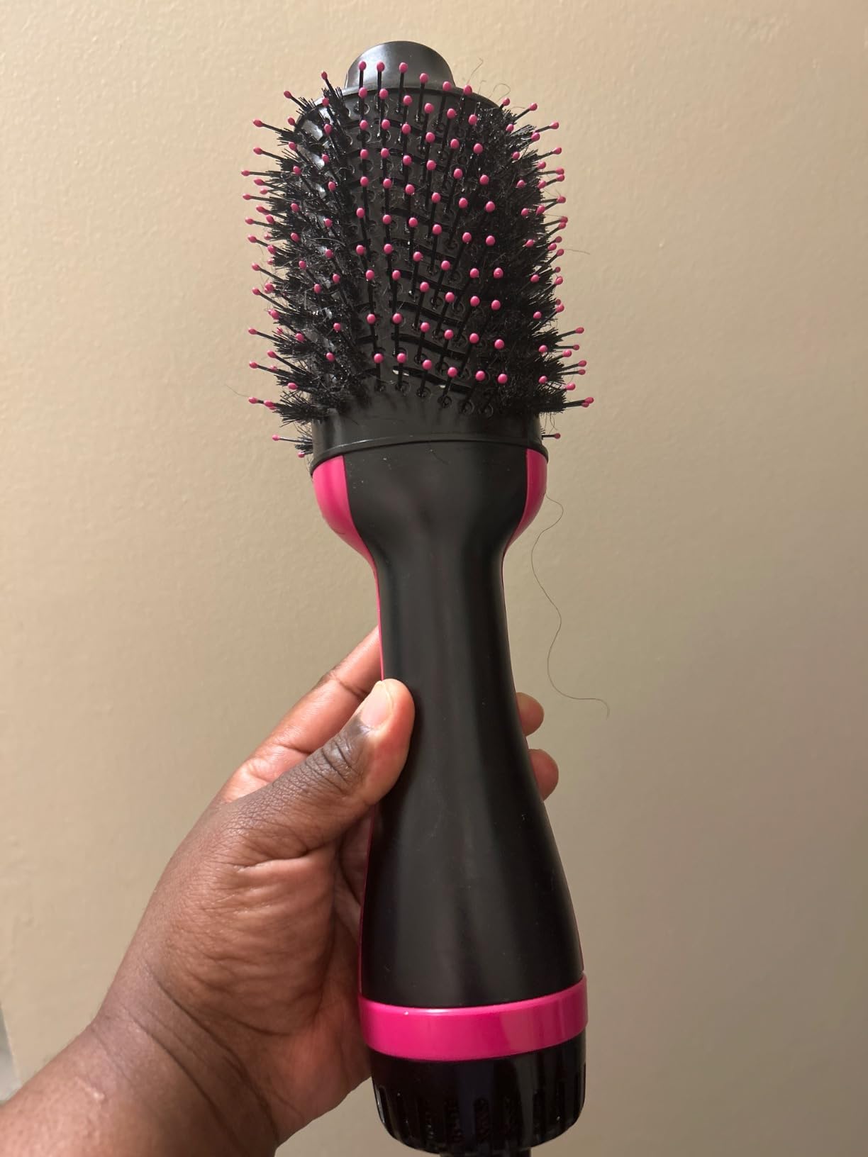 Dimecano Hair Dryer Brush, 4 in 1 One Step Hair Dryer and Styler Volumizer, Professional Hot Air Brush with Negative Ion Anti-frizz Blowout for Drying, Straightening, Salon, Black Pink customer photo 2