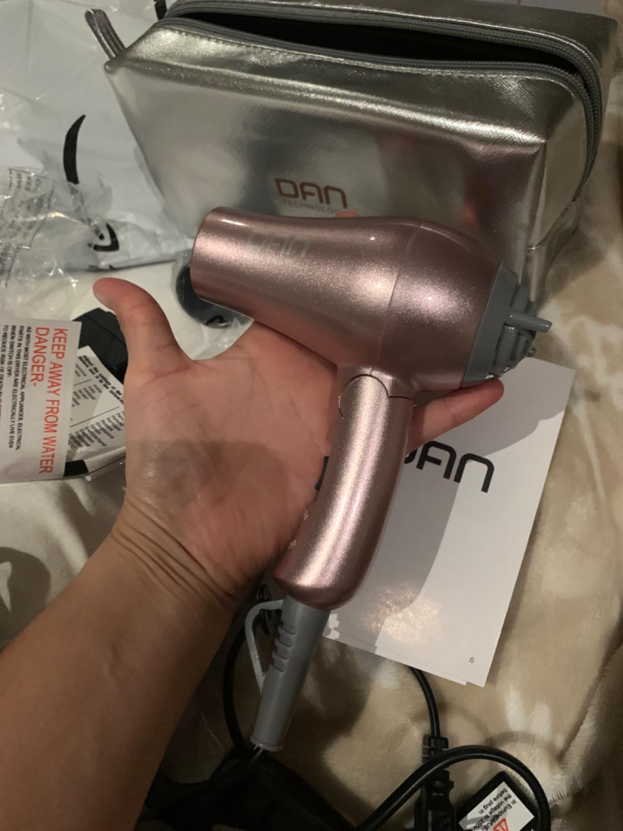 DAN Travel Hair Tool Set,Hair Dryer and Flat Irons with Travel case customer photo 1