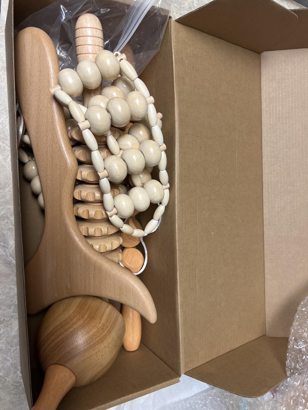 Wood Therapy Massage Tools Professional Maderoterapia Kit Body Sculpting Tools for Lymphatic Drainage and Anti-Cellulite.Wood Massager Roller Rpoe for Back and Muscle Pain Relief (5pcs) customer photo 1
