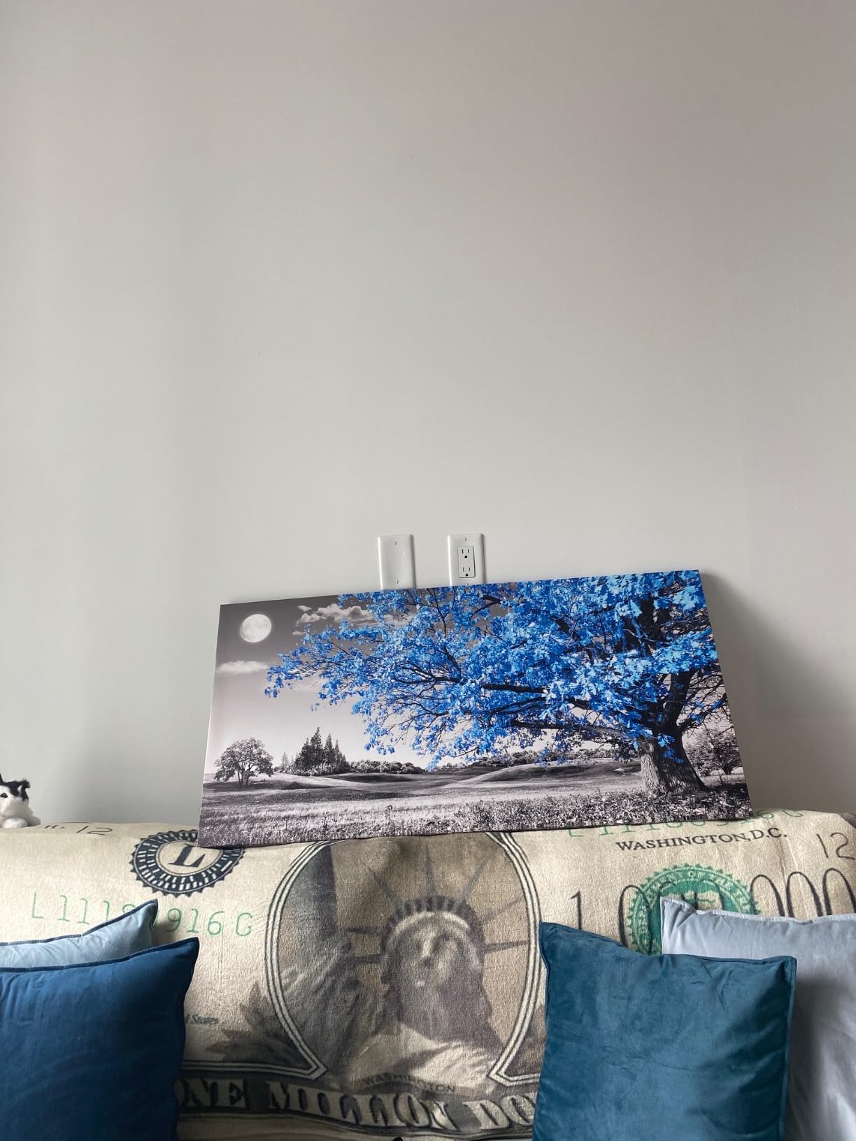 Large Canvas Wall Art Set - Blue Aurora Scenery Paintings for Living Room, Bedroom & Office - Modern Canvas Art Prints Ready to Hang - 5 Piece Set customer photo 1