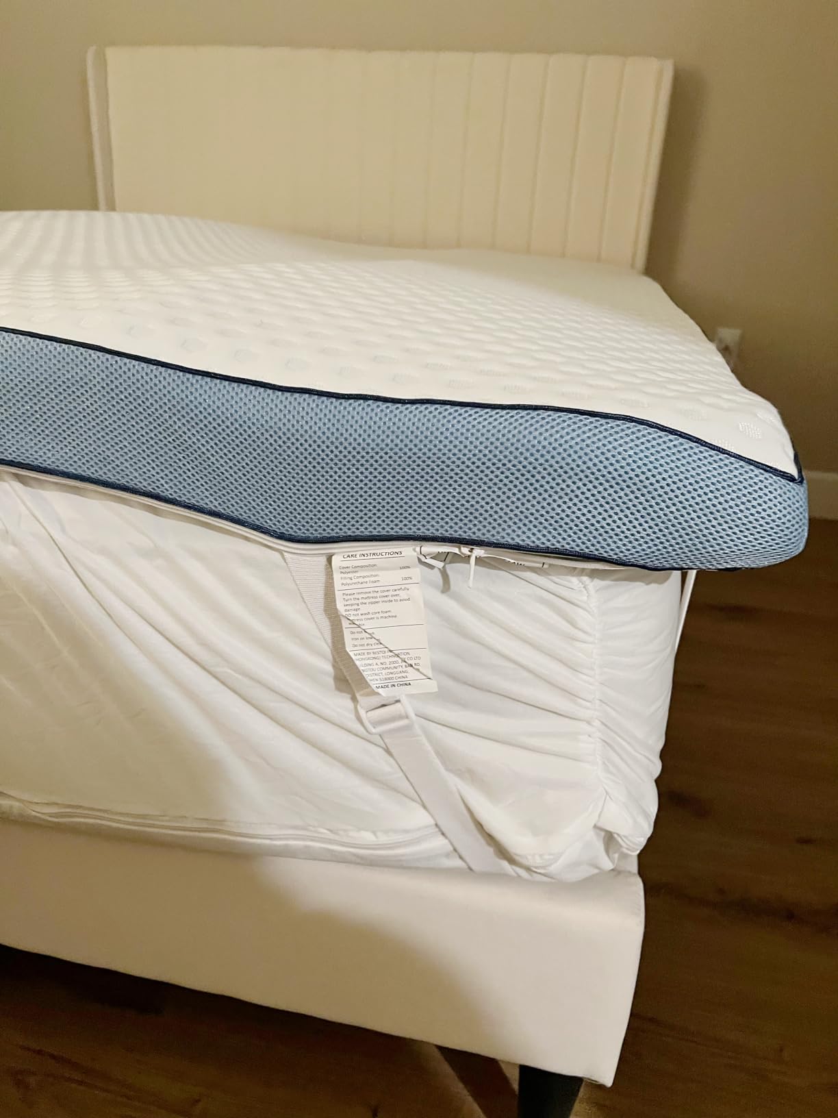 PERLECARE 3 Inch Firm Mattress Topper Queen, Cooling Gel-Infused & Bamboo Charcoal Memory Foam Bed Topper for Pressure Relief, High-Density Mattress Pad with Removable Cover customer photo 1