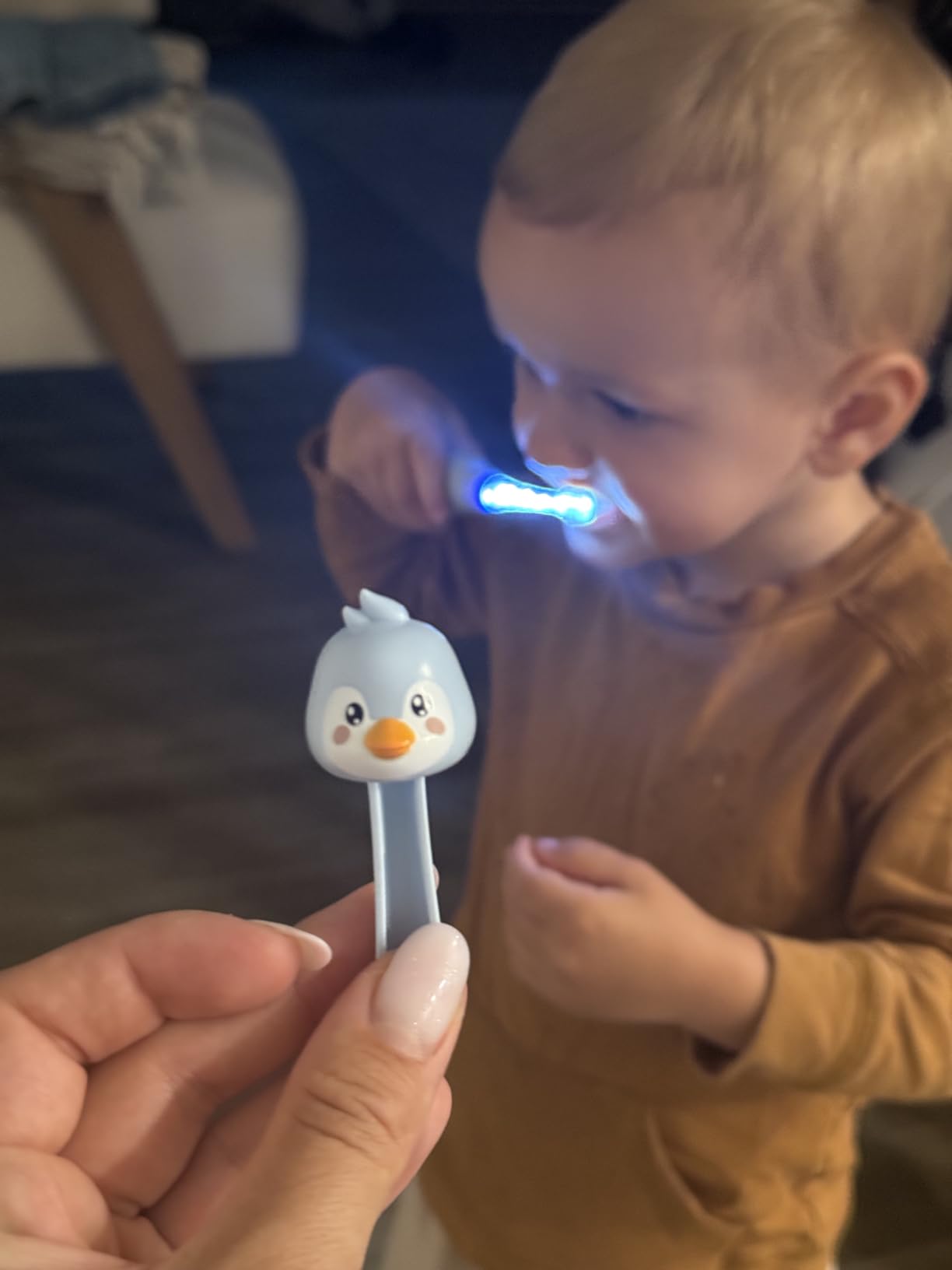 Papablic Toddler Sonic Electric Kids Toothbrush for Ages 1-3, Dinosaur(Max) customer photo 1