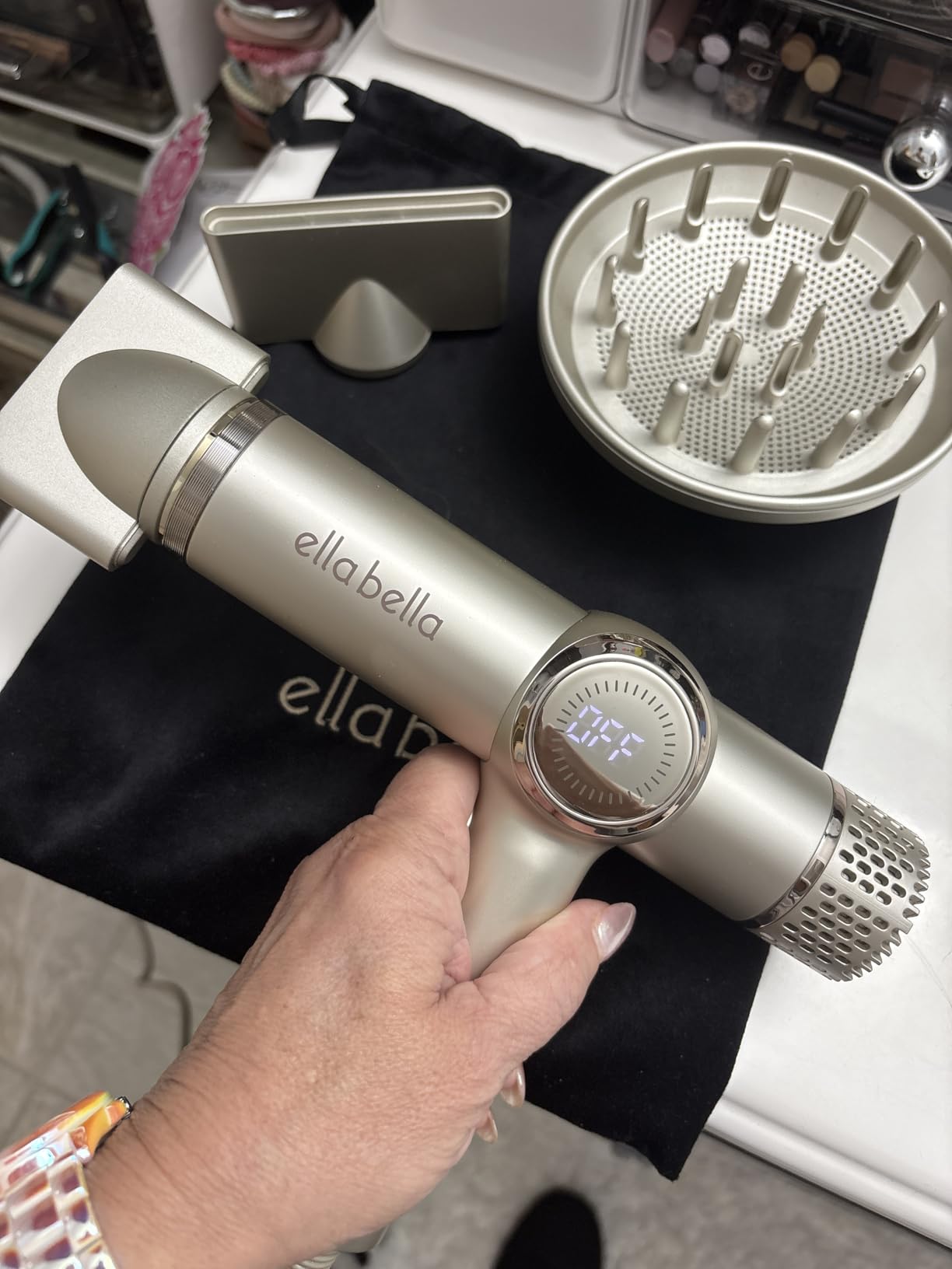 ELLA BELLA® Ionic Hair Dryer with Diffuser - Negative Ion Blow Dryer, Quiet customer photo 2