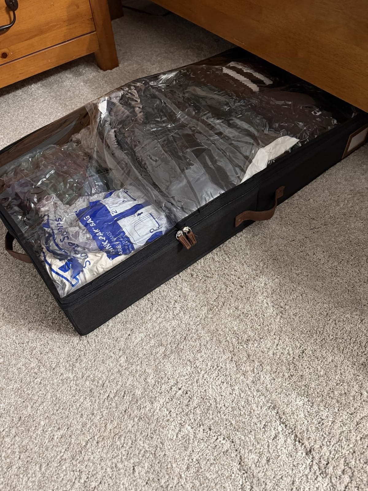 HOMELUX THEORY Under Bed Storage, Low Profile 2pc with Lid, Ivory customer photo 1