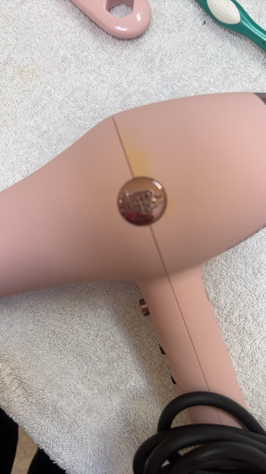 L’Ange Hair Soleil Professional Hair Dryer | Fast Drying Ionic Blow Dryer for Frizz-Free Results | 3 Heat Settings with Cool Shot Feature | Lightweight Hairdryer with Concentrator 1875W | Blush customer photo 2
