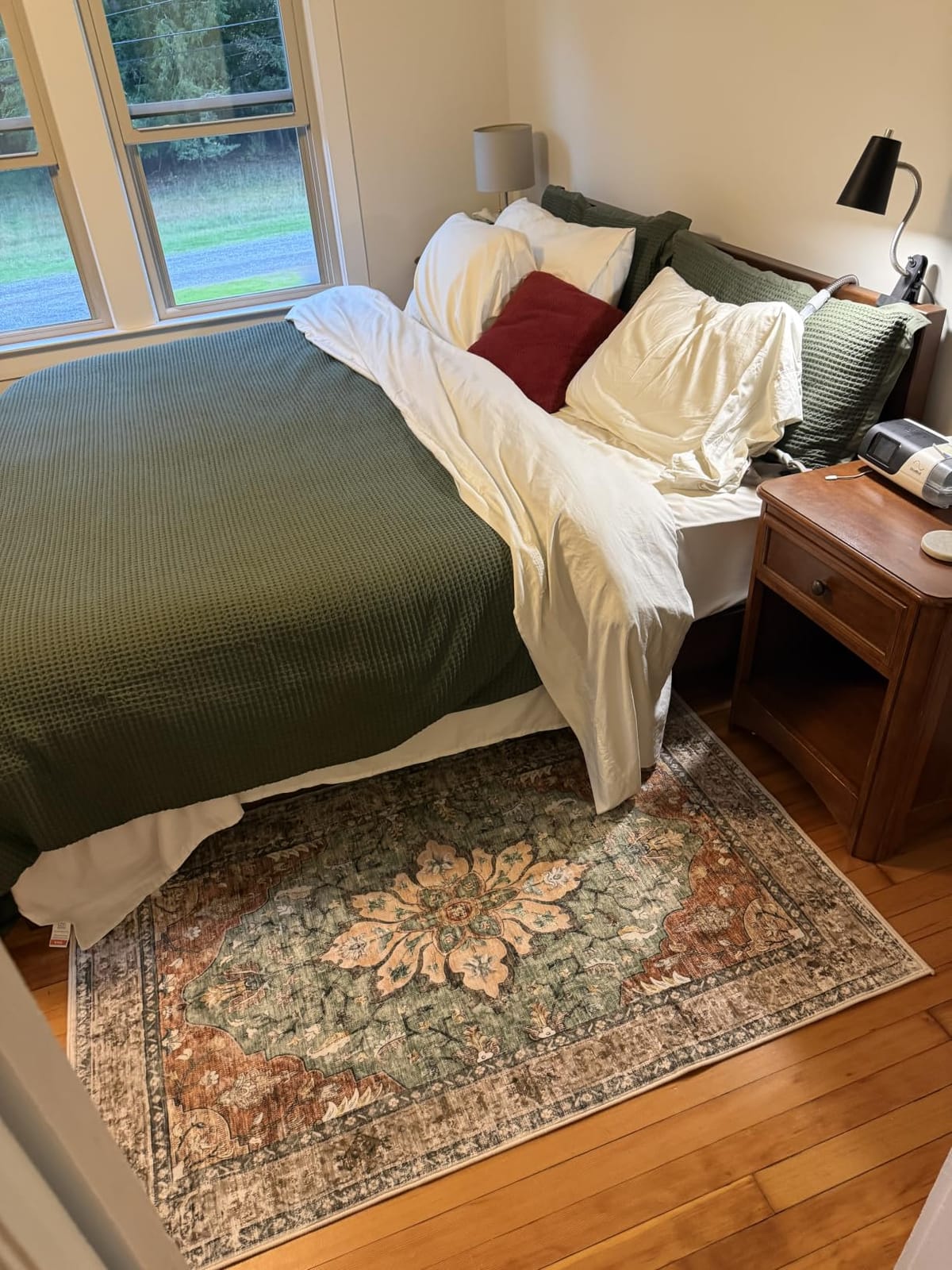 RELEANY Washable Area Rug, 8'x10', Brick/Brown/Green customer photo 1