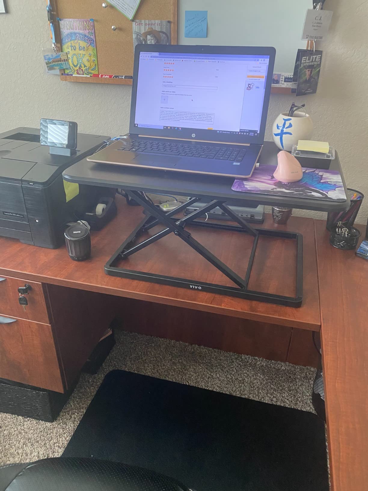 VIVO Black 32 in Single Top Standing Desk Converter, DESK-V032J customer photo 1