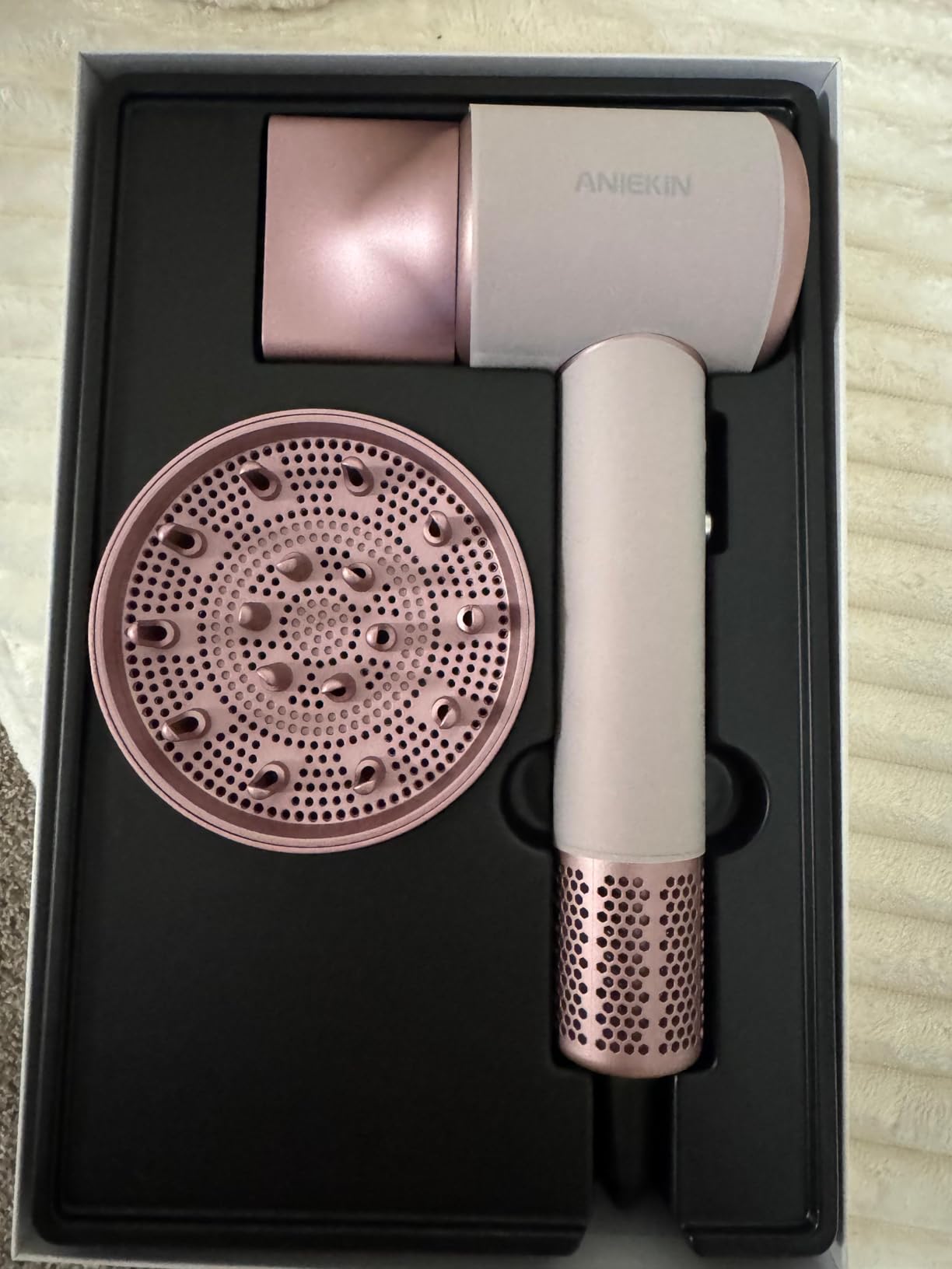 Hair Dryer, High-Speed Ionic Low Noise Blow Dryer with Brushless Motor for Fast Drying, Thermo-Control Quiet Compact Hair Blow Dryer with Magnetic Diffuser for Curly Hair for Home Travel Salon customer photo 1