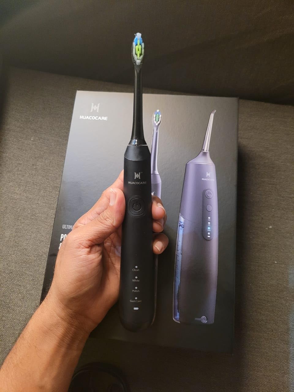 2-1 Oral Clean Kit- Water Dental flosser & Electric Toothbrush Combo- Brushing & Flossing- for Teeth Cleaning and Gum Health (Black) customer photo 2