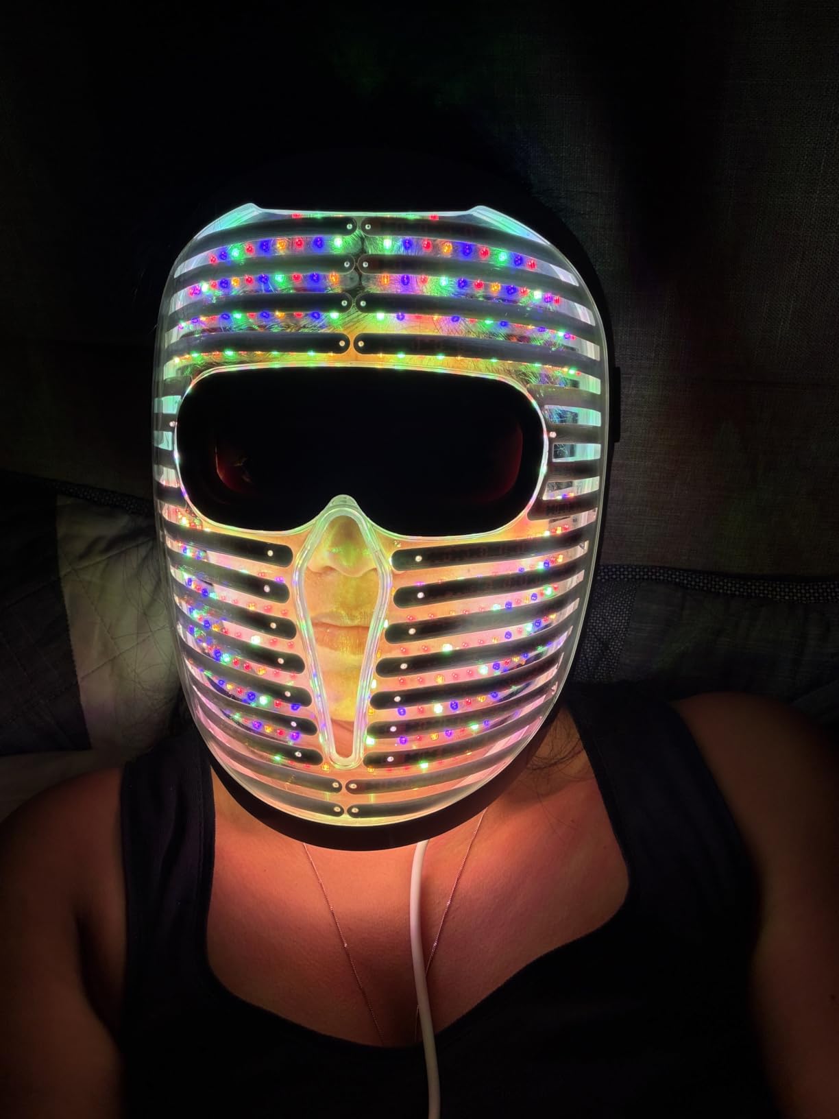 iRestore LED Face Mask for Youthful Skin, Red Light Therapy for Face, Red, Blue & Infrared Therapy for Wrinkles, Fine Lines, Dark Spots with 360 LEDs, Skincare Device for Women & Men customer photo 2