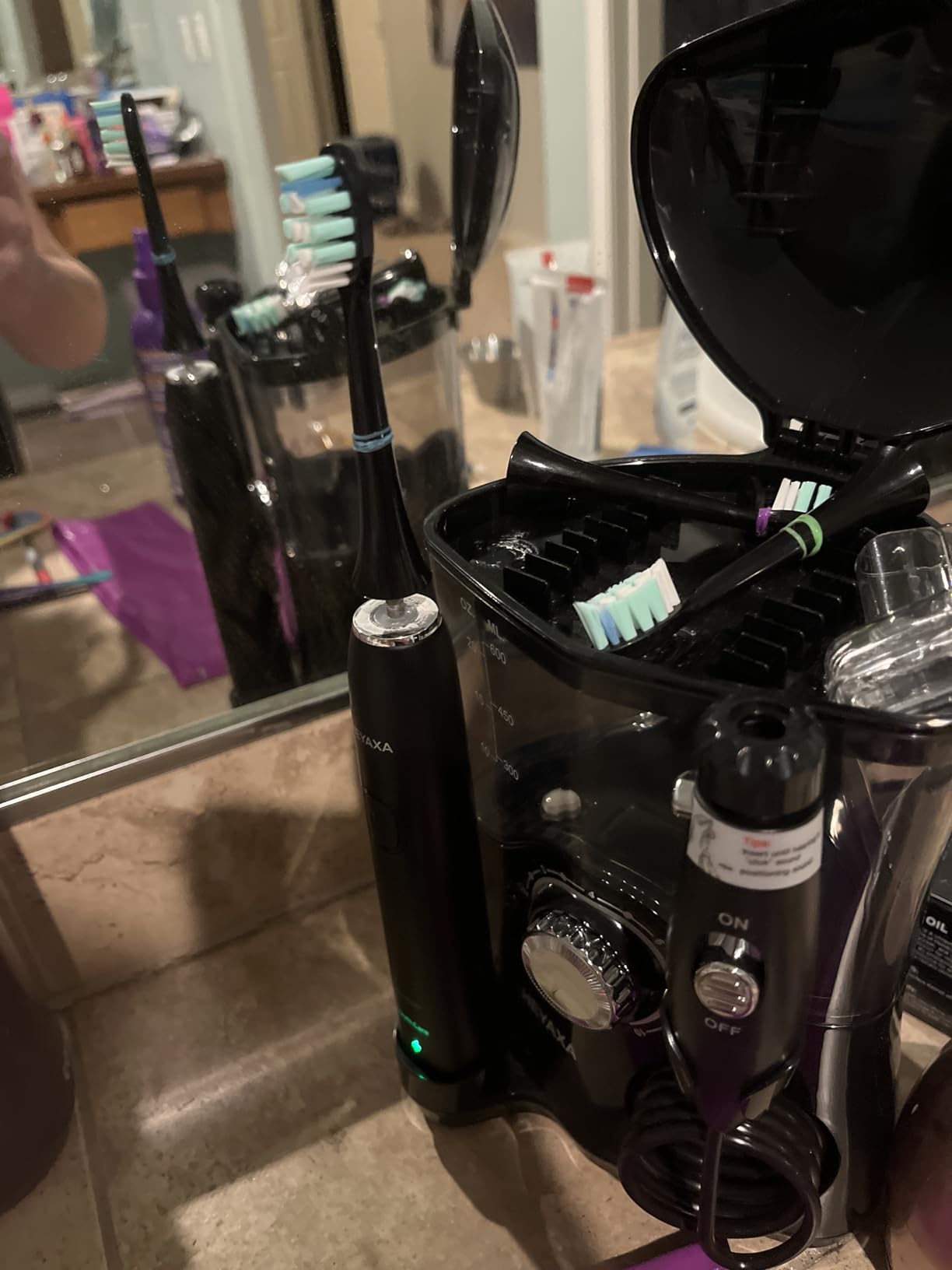Water Flosser & Ultrasonic Electric Toothbrush Combo, 600ML Water Dental Flosser with 7 Jet Tips, 10 Adjustable Water Pressure, 5 Toothbrush Heads for Home Use, Gums, Braces customer photo 1