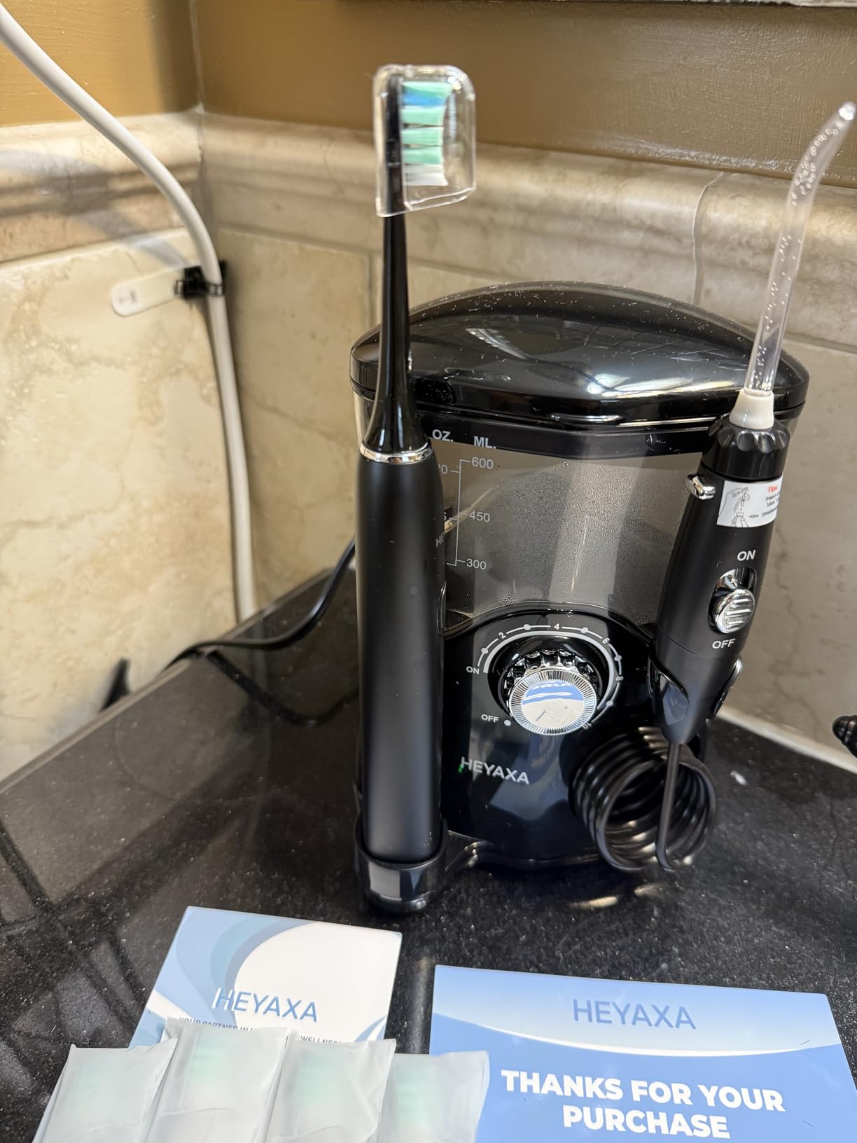 Water Flosser & Ultrasonic Electric Toothbrush Combo, 600ML Water Dental Flosser with 7 Jet Tips, 10 Adjustable Water Pressure, 5 Toothbrush Heads for Home Use, Gums, Braces customer photo 2