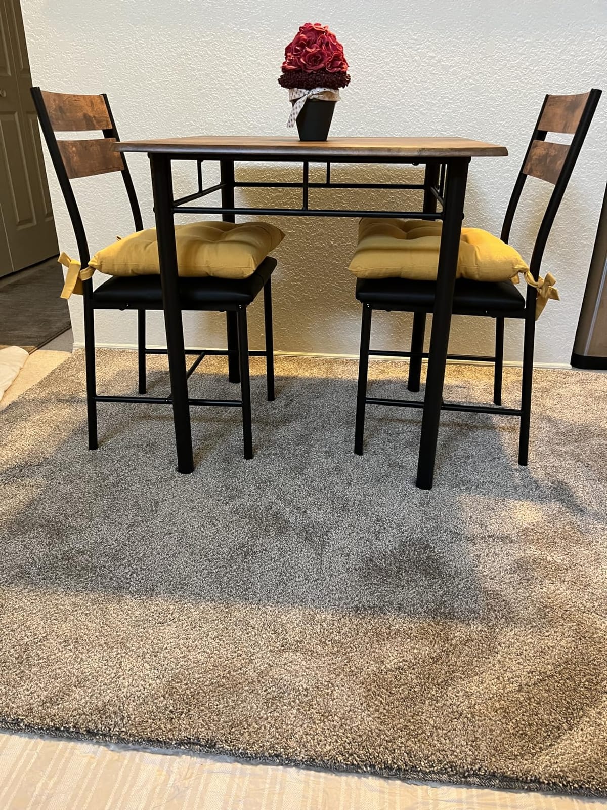 IRONCK Dining Table Set for 2, Rustic Brown customer photo 1