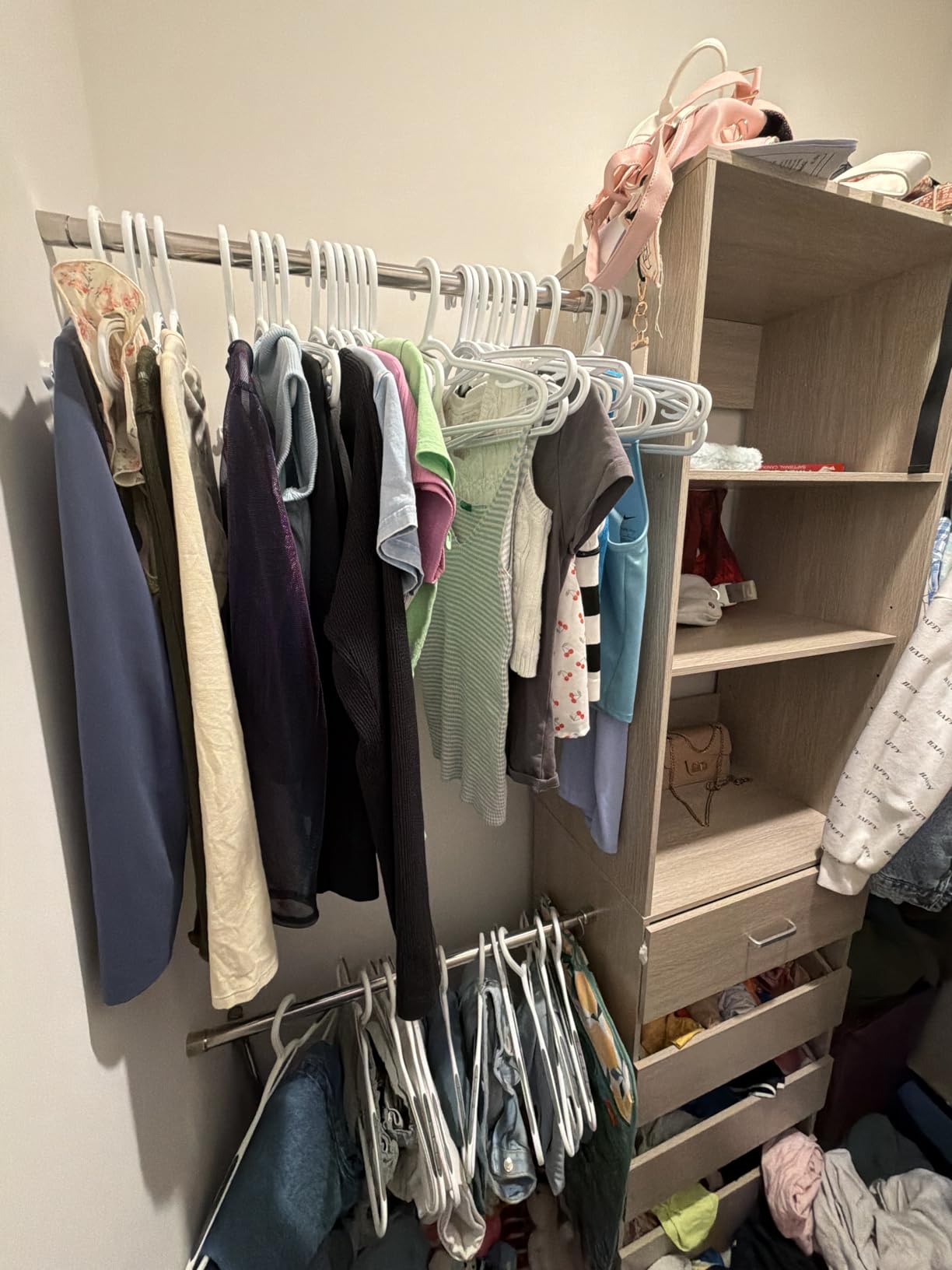 Aheaplus Closet System, 4-9Ft Closet Organizer with 4 Wooden Drawers, White customer photo 2