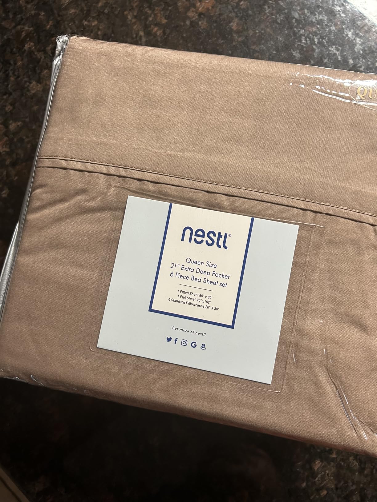 Hearth & Harbor Bed Sheets, Luxury Soft 6 Piece Bed Sheet Set Extra Deep Pocket Fitted Sheets Fits Mattress up to 21