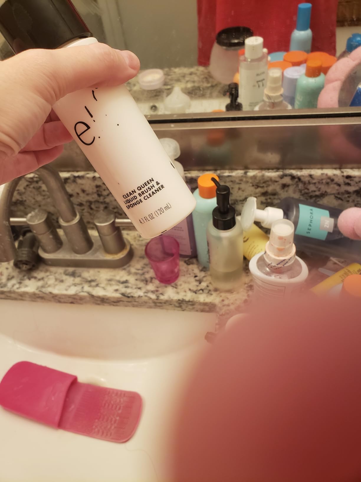 e.l.f. Clean Queen Liquid Brush & Sponge Cleaner, Gentle Foaming Cleaner For Removing Leftover Makeup, Dirt & Grime, Vegan & Cruelty-Free, 4.1 oz customer photo 2