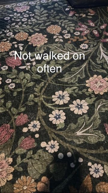 PLHXFR 8x10 Area Rug Living Room: Floral Washable Boho Carpet Dark Green customer photo 2