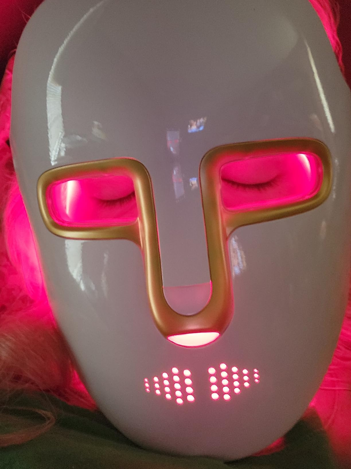 HSA FSA Red Light Therapy for Face Mask – LED Face Mask Light Therapy with Red Blue LED and Infrared Light, Anti-Aging, Blemish Repair Treatment customer photo 1