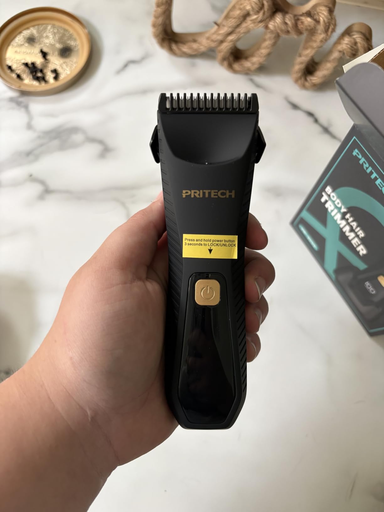 PRITECH Manscape Body Hair Trimmer - Waterproof Pubic Hair Ball Trimmer, Ceramic Blade Shavers Electric Razors for Men with USB-C Charging, Wet/Dry Use, Nick-Free Mens Grooming Kits, Gifts for Men customer photo 1