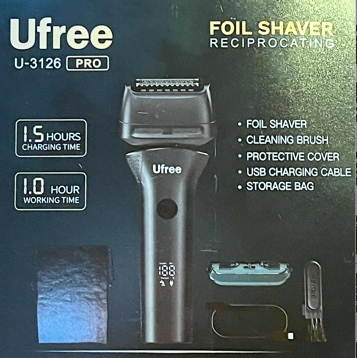 Ufree Foil Shaver with Pop-Up Trimmer, 8,500 RPM Electric Razor for Men, Wet & Dry Electric Shaver with 2 Speed Modes, LED Display, Rechargeable Cordless, IPX7 Waterproof, Silver customer photo 1