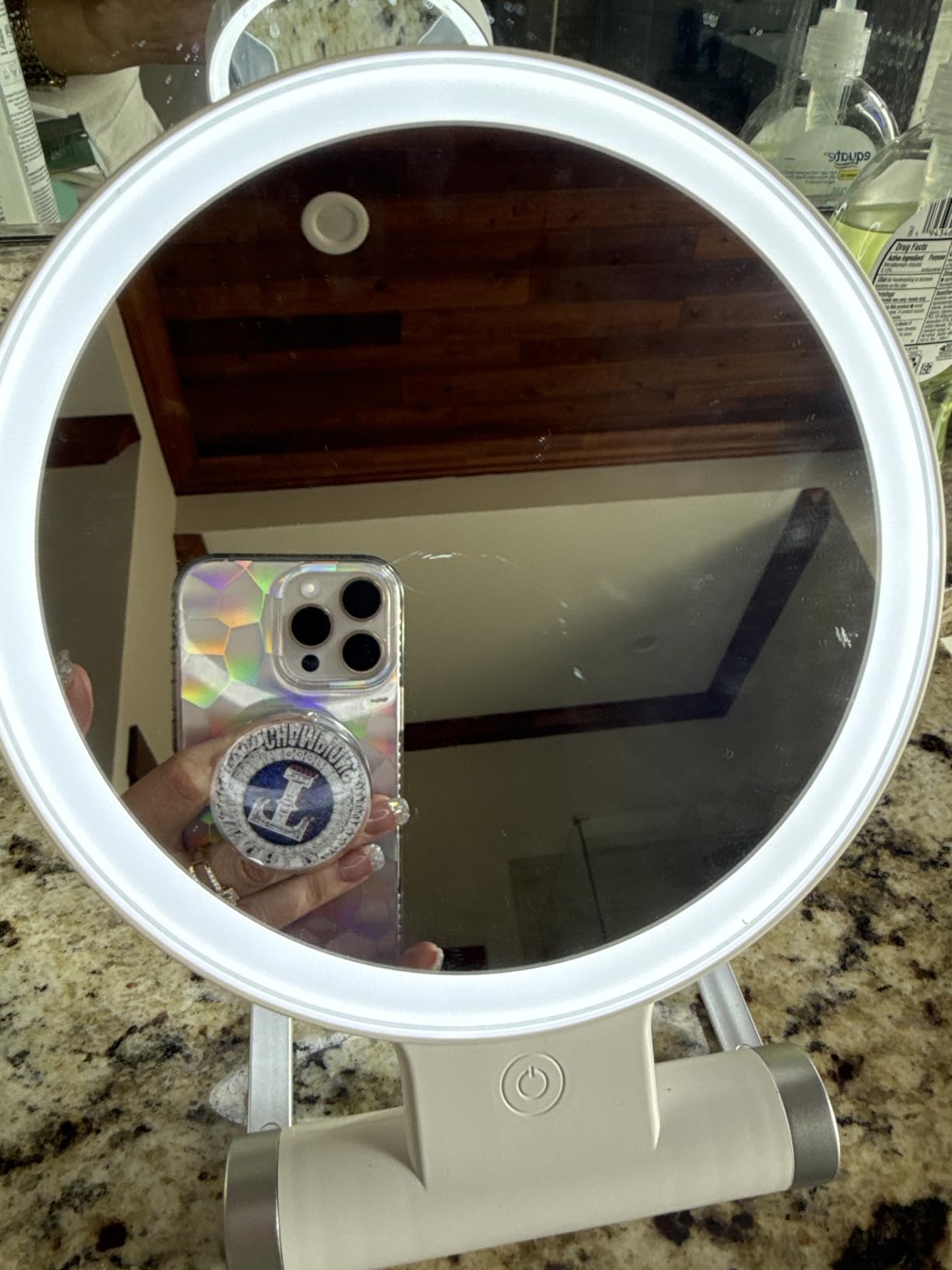 B Beauty Planet Magnifying Mirror with Light 30X, 2000mAh 1X/ 30X Magnifying Makeup Mirror with Standable Base & Tweezers, 3 Color Modes with Adjustable Brightness& Smart Display, Foldable for Travel customer photo 1