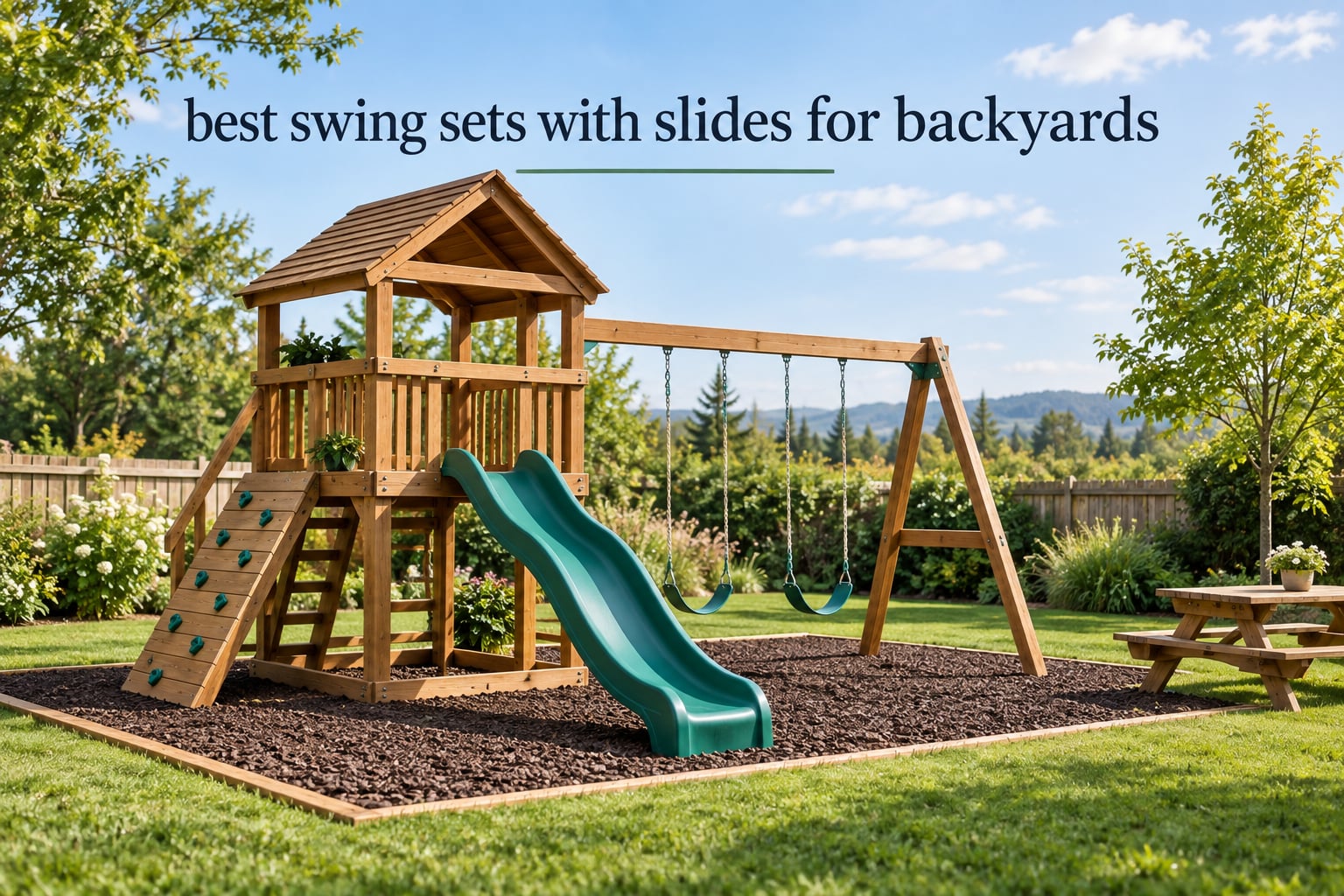best swing sets with slides for backyards
